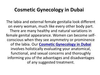 Cosmetic Gynecology in Dubai