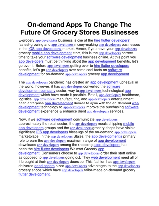 On-demand Apps To Change The Future Of Grocery Stores Businesses