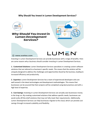 Why Should You Invest in Lumen Development Services_