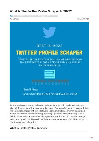What Is The Twitter Profile Scraper In 2023
