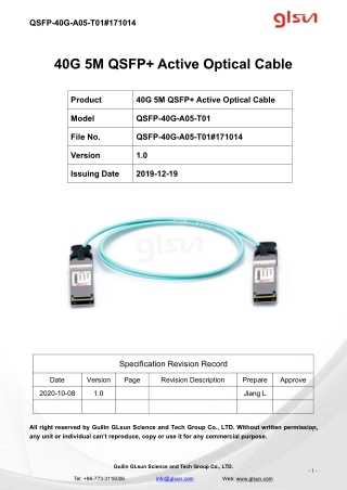 40G 5M QSFP  Active Optical Cable