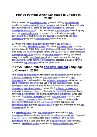 PHP vs Python