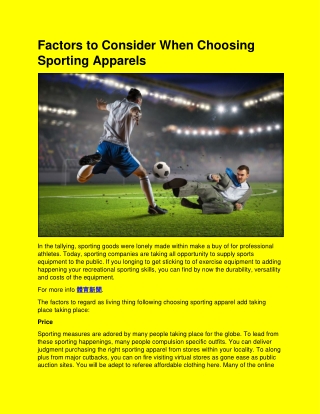 Factors to Consider When Choosing Sporting Apparels