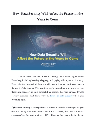 How Data Security Will Affect the Future in the Years to Come