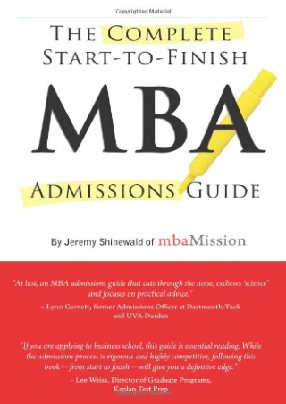 (PDF/DOWNLOAD) Complete Start-to-Finish MBA Admissions Guide