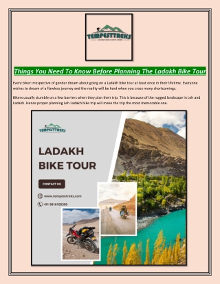 Things You Need To Know Before Planning The Ladakh Bike Tour