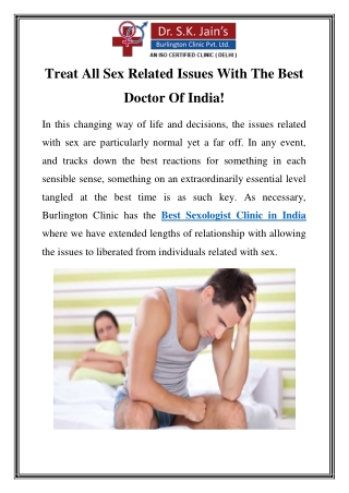 Best Sexologist Clinic in India  Call-9870270621