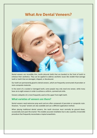What Are Dental Veneers?