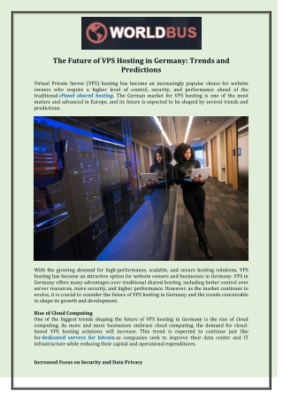 The Future of VPS Hosting in Germany: Trends and Predictions