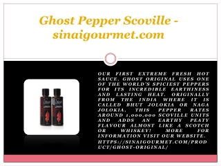 Ghost Pepper Scoville - sinaigourmet.com