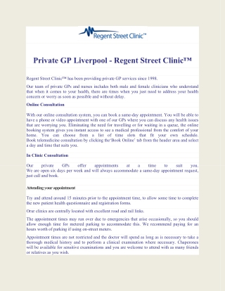 Private GP Liverpool