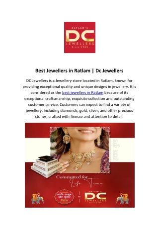 Best Jewellers in Ratlam | Dc Jewellers