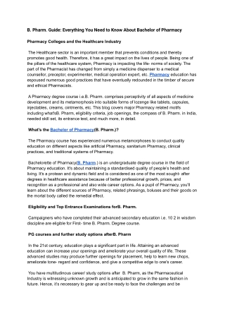 B. Pharm. Guide_ Everything You Need to Know About Bachelor of Pharmacy