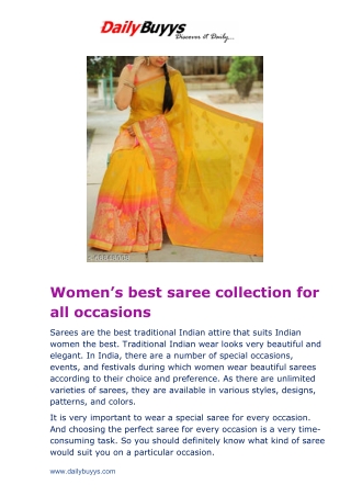 Women’s best saree collection for all occasions