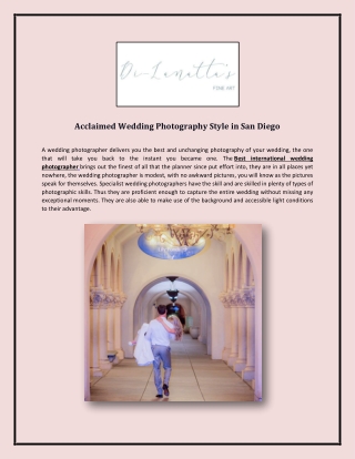 Acclaimed Wedding Photography Style in San Diego