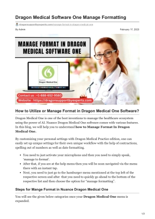 How to manage format in dragon medical one?