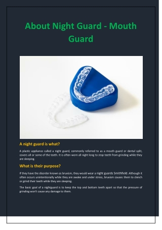 About Night Guard - Mouth Guard