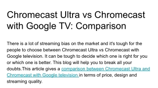 Chromecast Ultra vs Chromecast with Google TV_ Comparison