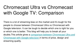 Chromecast Ultra vs Chromecast with Google TV_ Comparison