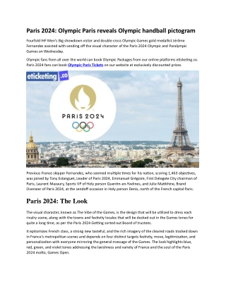 Paris 2024 Olympic Paris reveals Olympic handball pictogram