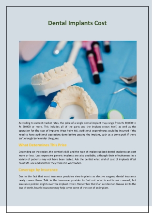 Dental Implants Cost