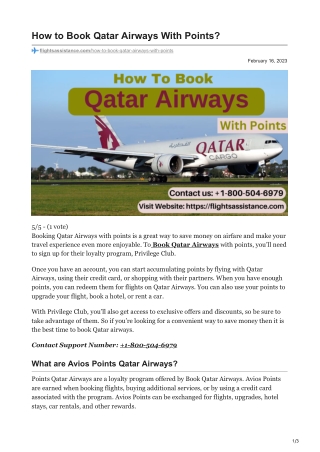 How to Book Qatar Airways With Points