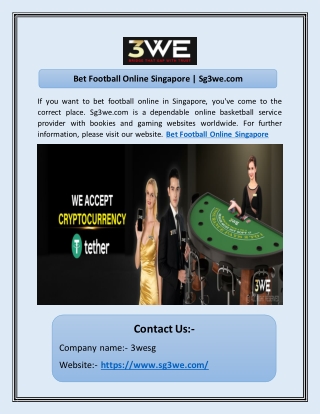 Bet Football Online Singapore | Sg3we.com