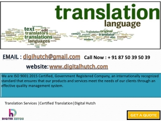 Professional Translation Services |Certified Translation|Digital Hutch