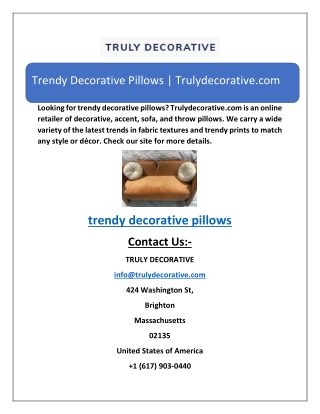 Trendy Decorative Pillows | Trulydecorative.com