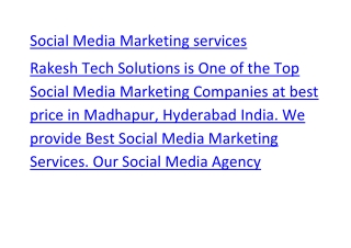 Social Media Marketing services