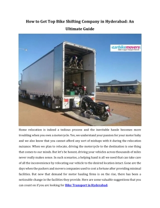 How to Get Top Bike Shifting Company in Hyderabad_ An Ultimate Guide