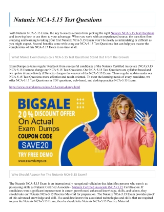 Nutanix NCA-5.15 Test Questions