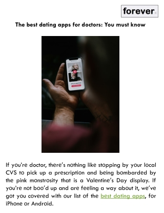 The best dating apps for doctors You must know