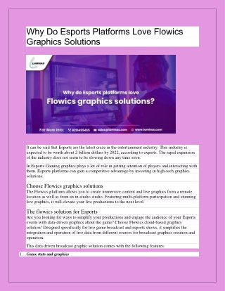 Why Do Esports Platforms Love Flowics Graphics Solutions