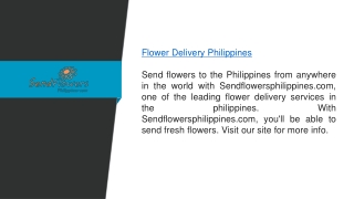 Flower Delivery Philippines  Sendflowersphilippines.com