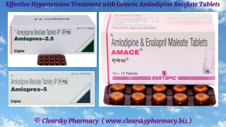 Effective Hypertension Treatment with Generic Amlodipine Besylate Tablets