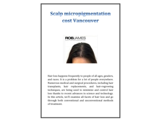 Scalp micropigmentation cost Vancouver