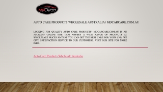 Auto Care Products Wholesale Australia  Mdcarcare.com.au