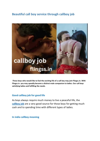 best call boy service in callboy job