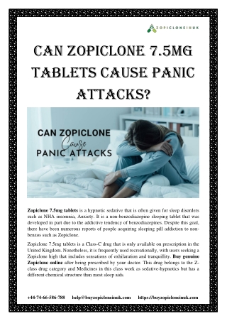 Can Zopiclone Cause Panic Attacks?