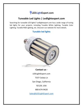 Tuneable Led Lights  Ledlightexpert