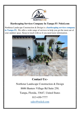 Hardscaping Services Company In Tampa Fl | Nslcd.com