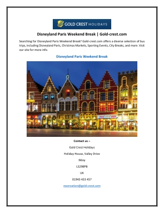 Disneyland Paris Weekend Break  Gold-crest