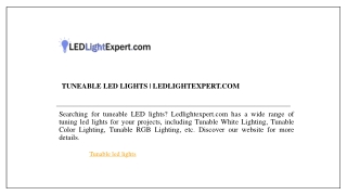 Tuneable Led Lights  Ledlightexpert.com