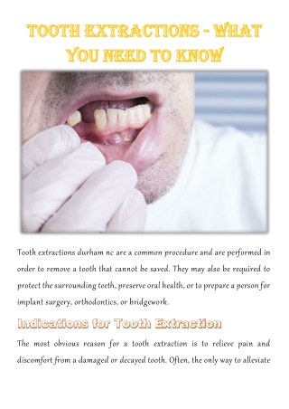 Tooth Extractions - What You Need to Know