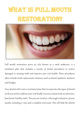 What Is Full Mouth Restoration?