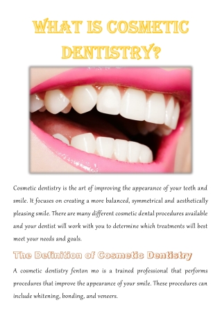 What is Cosmetic Dentistry?