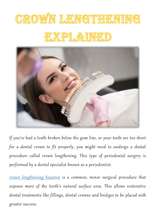 Crown Lengthening Explained