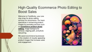High-Quality Ecommerce Photo Editing to Boost Sales