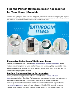 Find the Perfect Bathroom Decor Accessories for Your Home 2